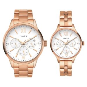 TIMEX Trendline Couple Quartz Dial Multi-Function Stainless Steel Watch