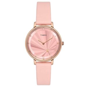 TIMEX Fashion Women Quartz Dial Analog Leather Watch TWEL19100