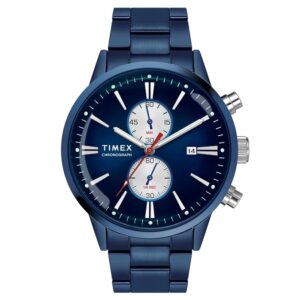 TIMEX Trendline Men Quartz Blue Dial Chronograph Stainless Steel Watch TWEG19934