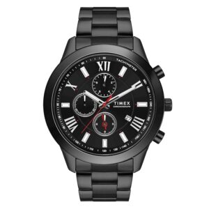 TIMEX Trendline Men Quartz Black Dial Chronograph Stainless Steel Watch TWEG18518