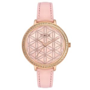 TIMEX Fashion Women Quartz Dial Analog Leather Watch TWEL14707