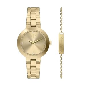 Armani Exchange Women Quartz Gold Dial Analog...