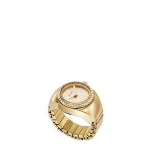 Fossil Watch Ring Women Quartz  Dial Analog Gold...