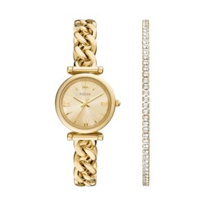Fossil Carlie Women Quartz Gold Dial Analog...