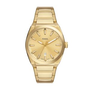 Fossil Everett Men Quartz Gold Dial Analog...