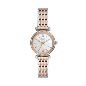 Fossil CARLIE MINI Women Quartz Silver Dial Analog...