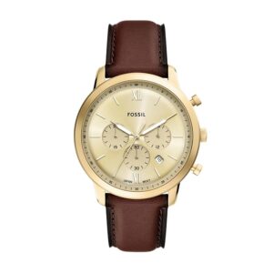 Fossil Neutra Men Quartz Gold Dial Chronograph...
