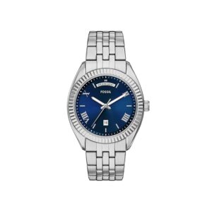 Fossil Campbell Men Quartz Dial Analog Silver...