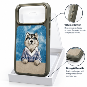 NIMMY Friends Husky Dog Embroidered Phone Case |...