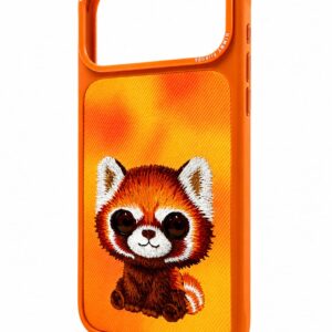 NIMMY FRIENDS Orange Red Panda Embroidered Phone...